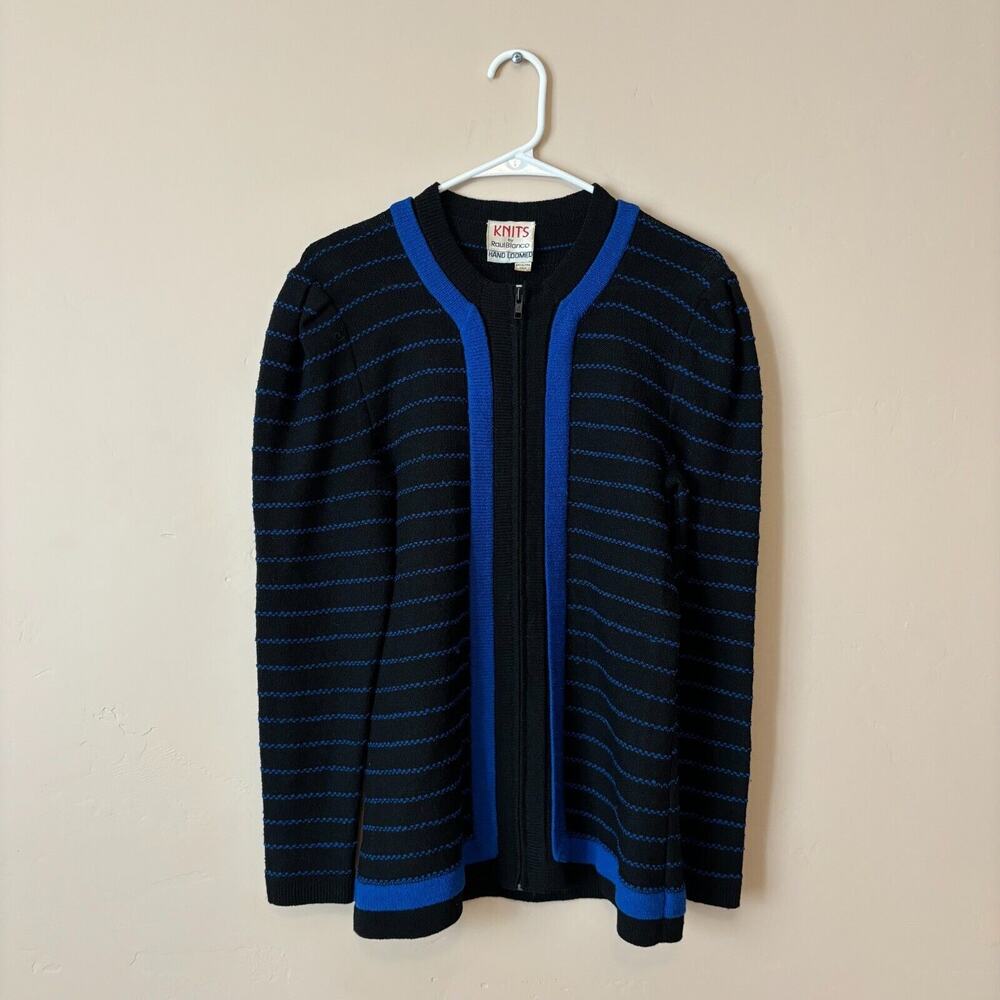 Vintage Knits By Raul Blanco Hand Loomed Knit Zip Sweater Jacket Timeless - Picture 5 of 9